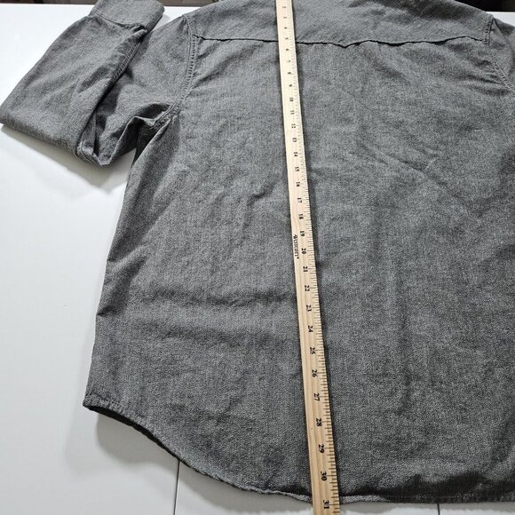 Lucky Brand Shirt Mens XXL Grey Speckle Western Pearl Snap Streetwear Rodeo Y2K - Picture 8 of 14